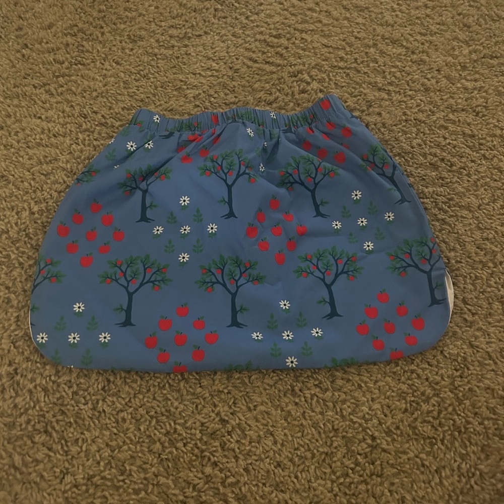 Blue Kids Bottoms with Tree and Apple Print